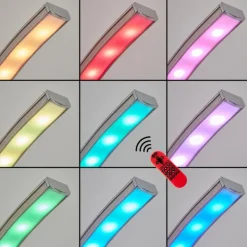 Lampadaire Gamsen LED Nickel mat, 3 lumières, Télécommandes, Changeur de couleurs