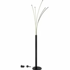 Lampadaire Globo BIZZY LED Noir, 1 lumière, Télécommandes