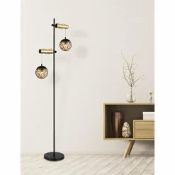 Lampadaire Globo FITZ Noir, 2 lumières