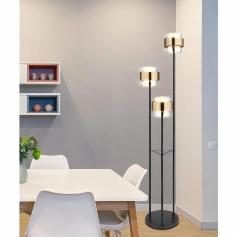 Lampadaire Globo MILLEY Noir, 3 lumières