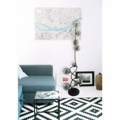 Lampadaire Globo RIHA LED Noir, 9 lumières