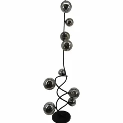 Lampadaire Globo RIHA LED Noir, 9 lumières