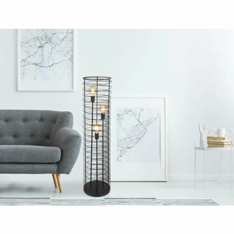 Lampadaire Globo TILLY Noir, 3 lumières