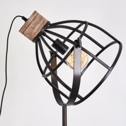 Lampadaire Haervej Bois foncé, Noir, 1 lumière