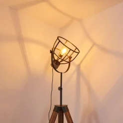 Lampadaire Haervej Bois foncé, Noir, 1 lumière