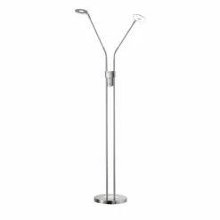 Lampadaire Honsel Dent LED Nickel mat, 1 lumière, Changeur de couleurs