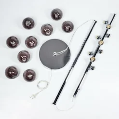 Lampadaire Hyco Chrome, 9 lumières