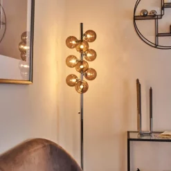 Lampadaire Hyco Chrome, 9 lumières