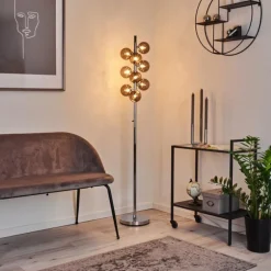 Lampadaire Hyco Chrome, 9 lumières