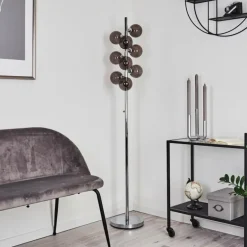 Lampadaire Hyco Chrome, 9 lumières