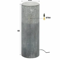 Lampadaire INDIJK Gris, 1 lumière