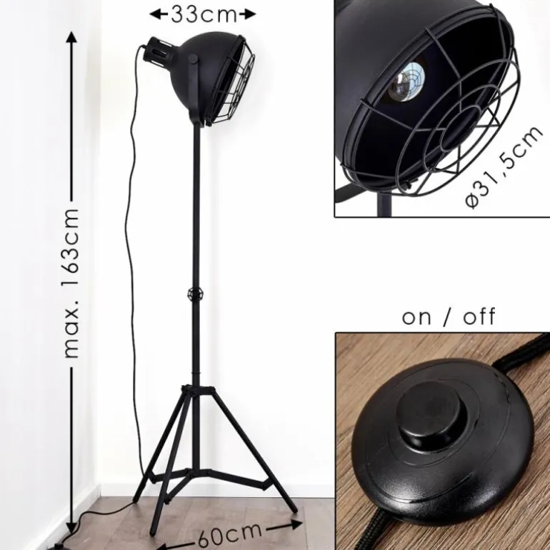 Lampadaire Jonsered Noir, 1 lumière