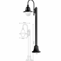 Lampadaire LCD Lengerich Noir, 1 lumière