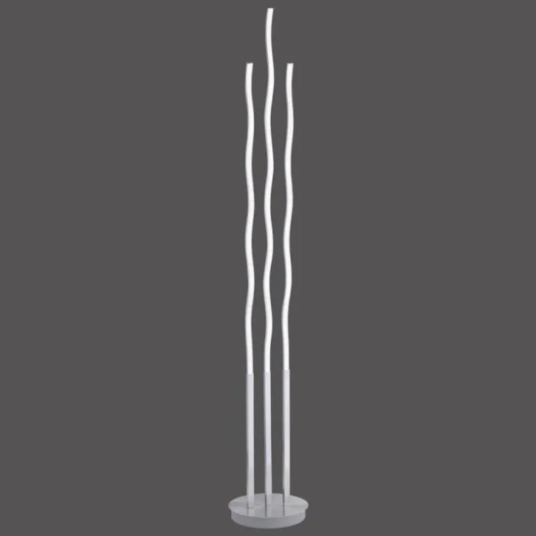 Lampadaire Leuchten Direkt Ls-WAVE LED Acier inoxydable, 3 lumières, Télécommandes, Changeur de couleurs