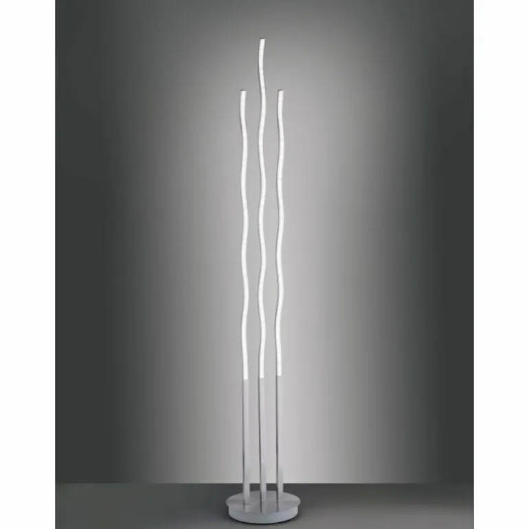Lampadaire Leuchten Direkt Ls-WAVE LED Acier inoxydable, 3 lumières, Télécommandes, Changeur de couleurs
