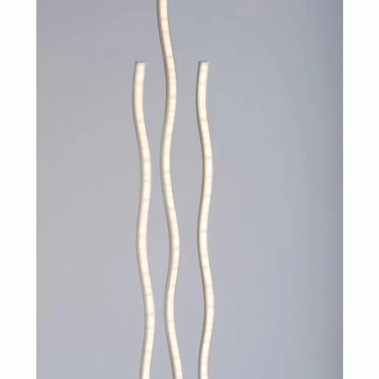 Lampadaire Leuchten Direkt Ls-WAVE LED Acier inoxydable, 3 lumières, Télécommandes, Changeur de couleurs