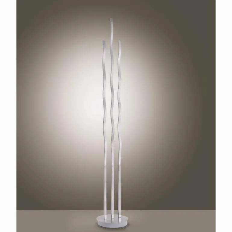 Lampadaire Leuchten Direkt Ls-WAVE LED Acier inoxydable, 3 lumières, Télécommandes, Changeur de couleurs