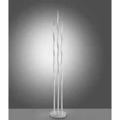 Lampadaire Leuchten Direkt Ls-WAVE LED Acier inoxydable, 3 lumières, Télécommandes, Changeur de couleurs