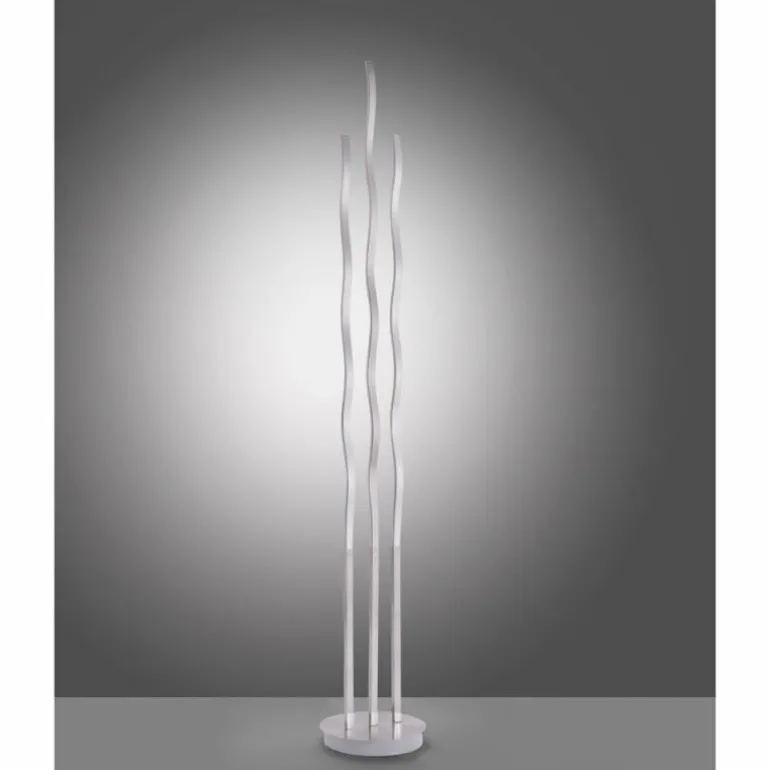 Lampadaire Leuchten Direkt Ls-WAVE LED Acier inoxydable, 3 lumières, Télécommandes, Changeur de couleurs