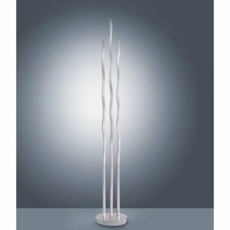 Lampadaire Leuchten Direkt Ls-WAVE LED Acier inoxydable, 3 lumières, Télécommandes, Changeur de couleurs