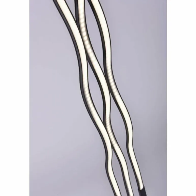 Lampadaire Leuchten-Direkt WAVE LED Noir, 3 lumières, Télécommandes