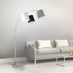 Lampadaire Leuchten-Direkt MELVIN Gris, Noir, Blanc, 3 lumières