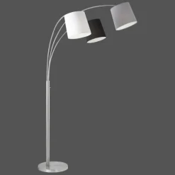 Lampadaire Leuchten-Direkt MELVIN Gris, Noir, Blanc, 3 lumières