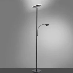 Lampadaire Leuchten-Direkt HANS LED Noir, 2 lumières