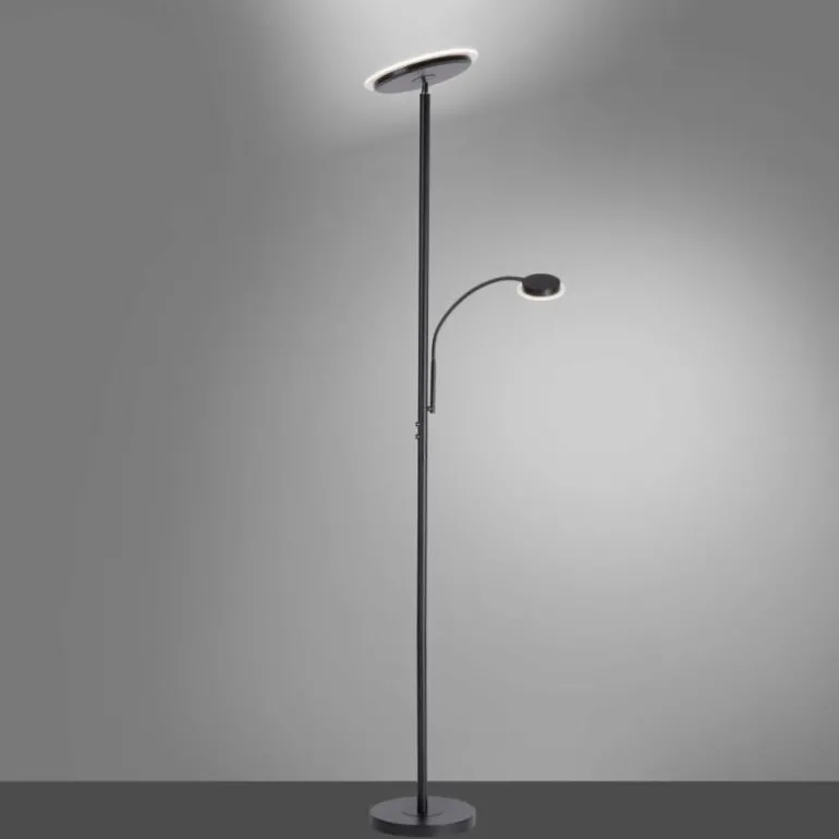 Lampadaire Leuchten-Direkt HANS LED Noir, 2 lumières