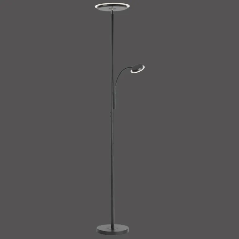 Lampadaire Leuchten-Direkt HANS LED Noir, 2 lumières