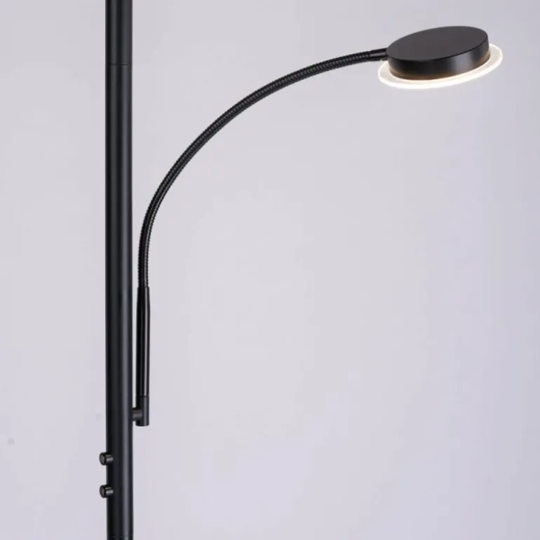 Lampadaire Leuchten-Direkt HANS LED Noir, 2 lumières