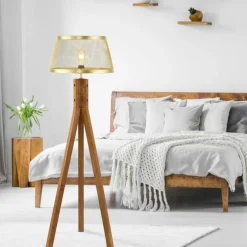 Lampadaire Leuchten-Direkt FREDERIK Bois foncé, 1 lumière