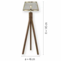 Lampadaire Leuchten-Direkt FREDERIK Bois foncé, 1 lumière