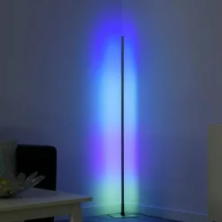 Lampadaire Leuchten-Direkt HENRY LED Acier brossé, 1 lumière, Télécommandes