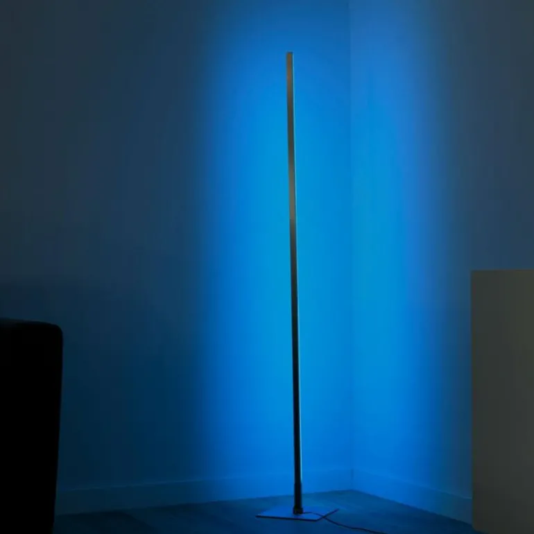 Lampadaire Leuchten-Direkt HENRY LED Acier brossé, 1 lumière, Télécommandes