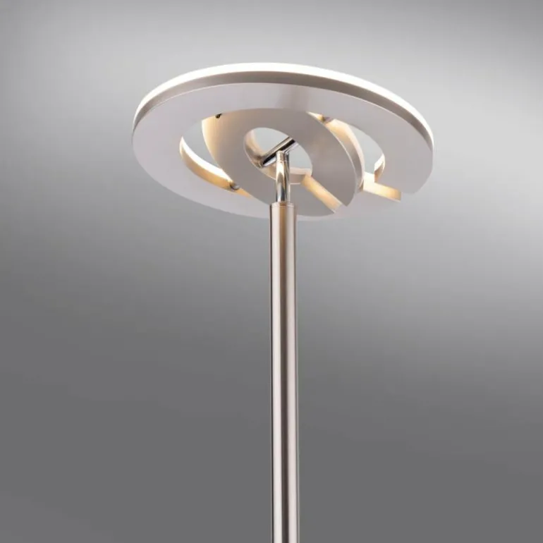 Lampadaire Leuchten-Direkt LOLAsmart-ROCCO LED Acier brossé, 1 lumière, Télécommandes