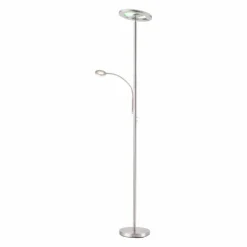 Lampadaire Leuchten-Direkt LOLAsmart-ROCCO LED Acier brossé, 1 lumière, Télécommandes