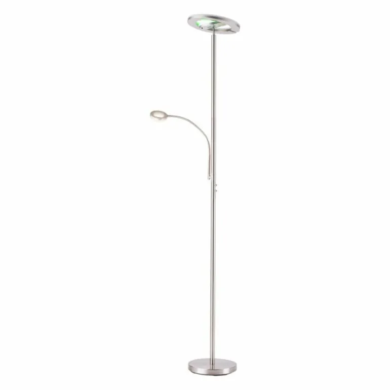 Lampadaire Leuchten-Direkt LOLAsmart-ROCCO LED Acier brossé, 1 lumière, Télécommandes