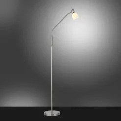 Lampadaire Leuchten-Direkt KARO Acier brossé, 1 lumière