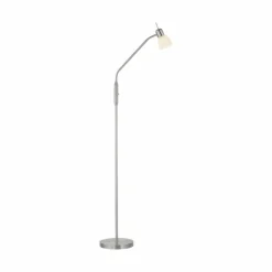 Lampadaire Leuchten-Direkt KARO Acier brossé, 1 lumière