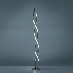 Lampadaire Leuchten-Direkt LOLAsmart-SWING LED Acier brossé, 2 lumières, Télécommandes, Changeur de couleurs