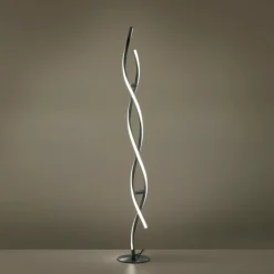 Lampadaire Leuchten-Direkt LOLAsmart-SWING LED Acier brossé, 2 lumières, Télécommandes, Changeur de couleurs