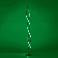 Lampadaire Leuchten-Direkt LOLAsmart-SWING LED Acier brossé, 2 lumières, Télécommandes, Changeur de couleurs