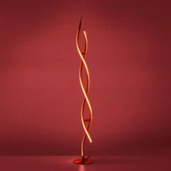 Lampadaire Leuchten-Direkt LOLAsmart-SWING LED Acier brossé, 2 lumières, Télécommandes, Changeur de couleurs