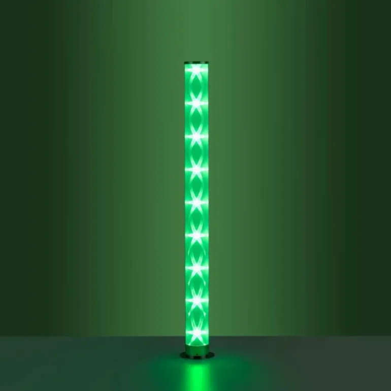 Lampadaire Leuchten-Direkt BINGO LED Chrome, 1 lumière, Télécommandes, Changeur de couleurs