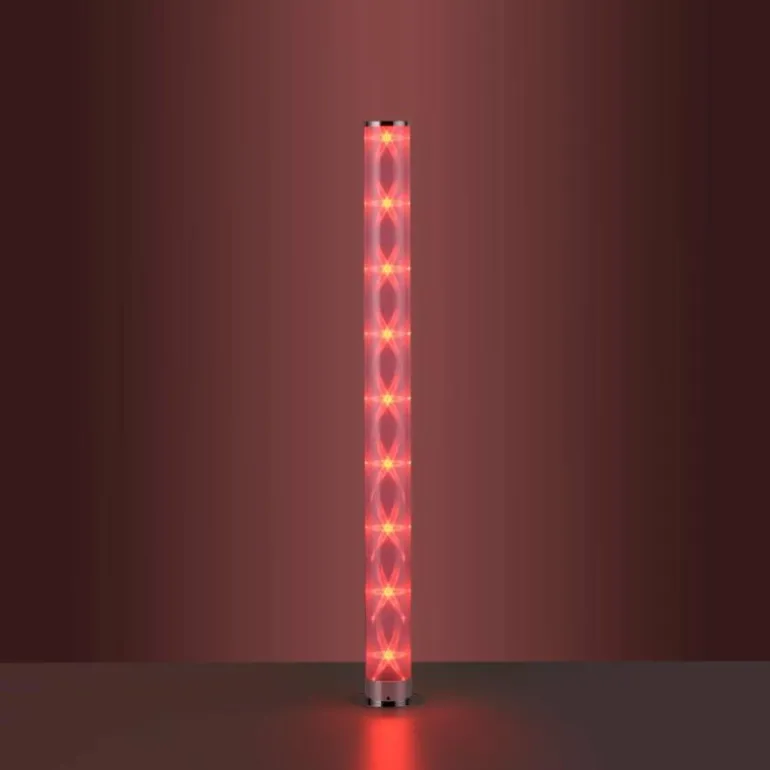 Lampadaire Leuchten-Direkt BINGO LED Chrome, 1 lumière, Télécommandes, Changeur de couleurs