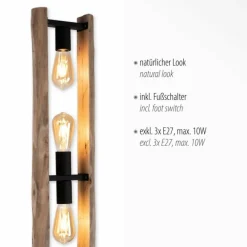 Lampadaire Leuchten-Direkt LOG Écru, 3 lumières
