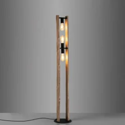 Lampadaire Leuchten-Direkt LOG Écru, 3 lumières