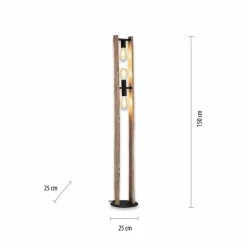 Lampadaire Leuchten-Direkt LOG Écru, 3 lumières