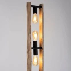 Lampadaire Leuchten-Direkt LOG Écru, 3 lumières